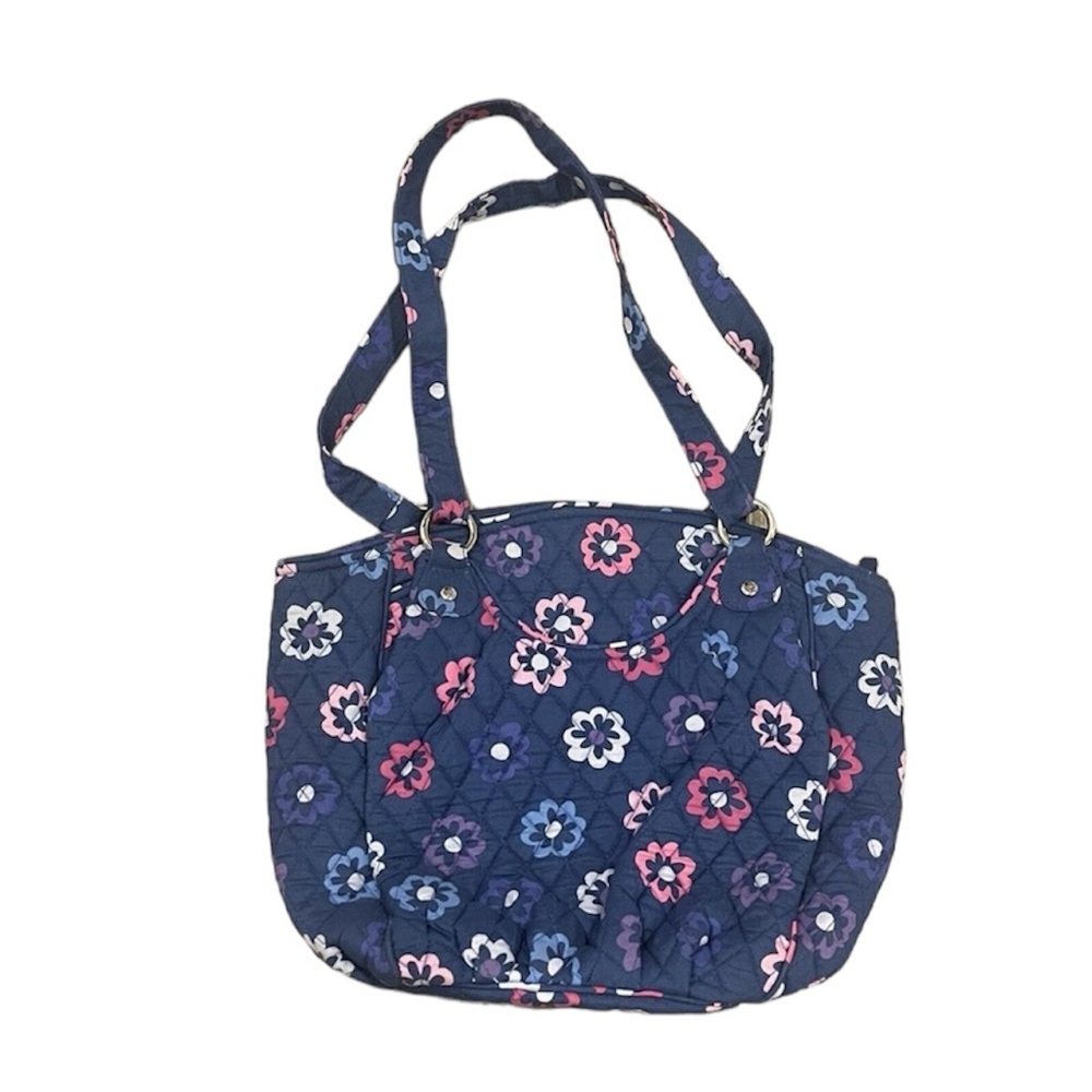 Vera Bradley Mandy Ellie large tote in blue, pink and purple floral print